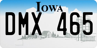 IA license plate DMX465