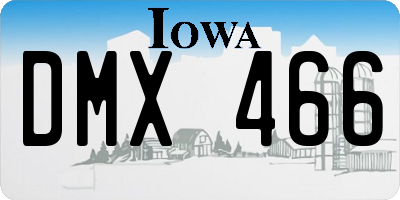 IA license plate DMX466