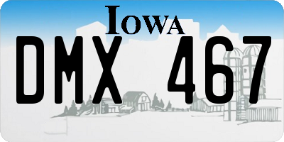 IA license plate DMX467