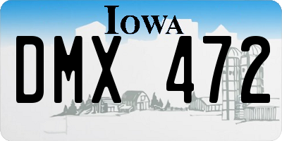 IA license plate DMX472