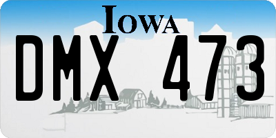 IA license plate DMX473