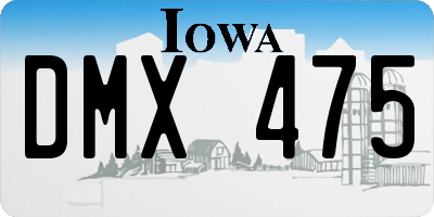 IA license plate DMX475