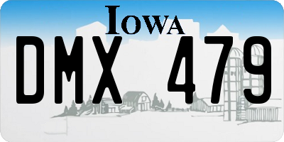 IA license plate DMX479