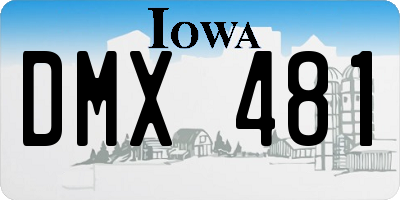 IA license plate DMX481