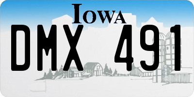 IA license plate DMX491