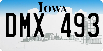 IA license plate DMX493