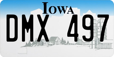 IA license plate DMX497