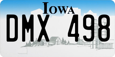 IA license plate DMX498