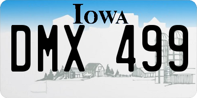 IA license plate DMX499