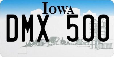 IA license plate DMX500