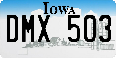 IA license plate DMX503