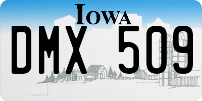 IA license plate DMX509