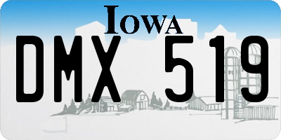 IA license plate DMX519