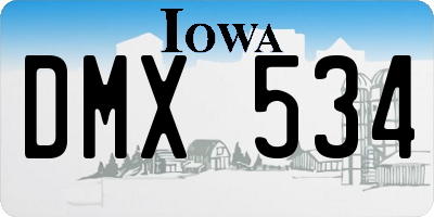 IA license plate DMX534