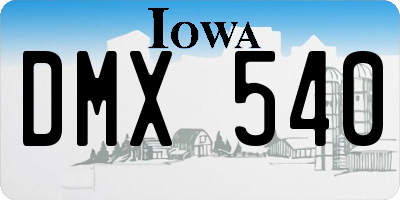 IA license plate DMX540