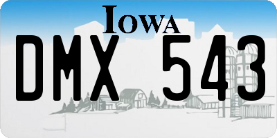 IA license plate DMX543
