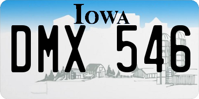 IA license plate DMX546