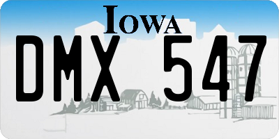 IA license plate DMX547