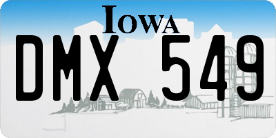 IA license plate DMX549
