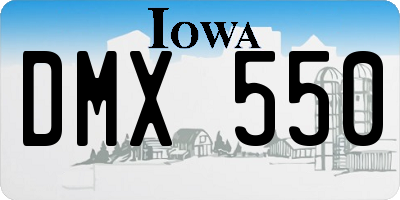 IA license plate DMX550