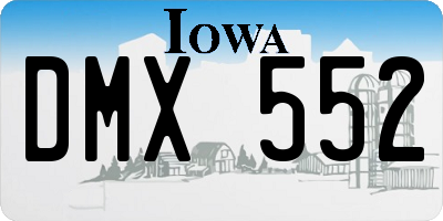 IA license plate DMX552