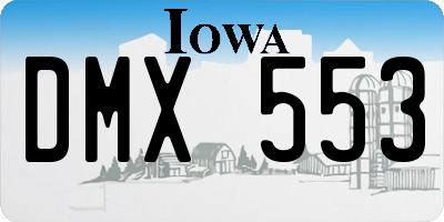 IA license plate DMX553