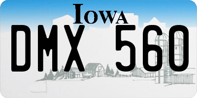 IA license plate DMX560