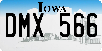 IA license plate DMX566