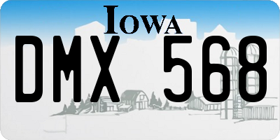 IA license plate DMX568