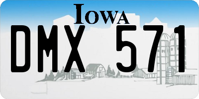 IA license plate DMX571