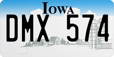 IA license plate DMX574