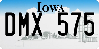 IA license plate DMX575