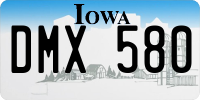 IA license plate DMX580