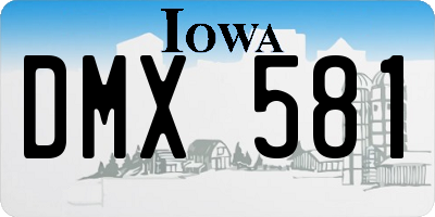 IA license plate DMX581