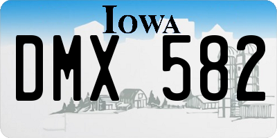 IA license plate DMX582