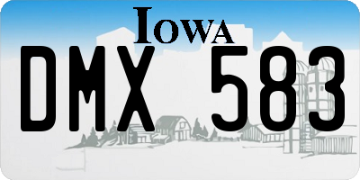 IA license plate DMX583