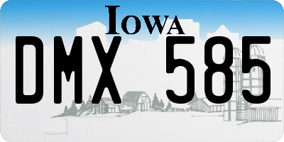 IA license plate DMX585