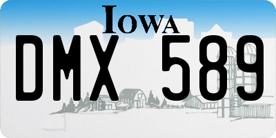 IA license plate DMX589