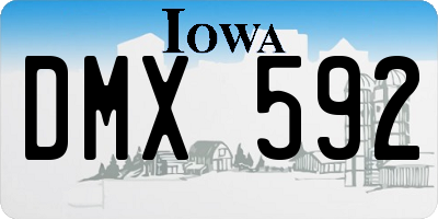 IA license plate DMX592