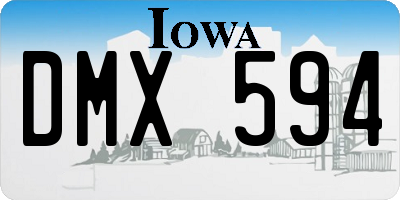 IA license plate DMX594