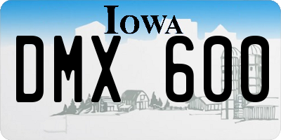 IA license plate DMX600