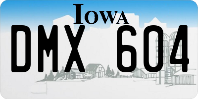 IA license plate DMX604