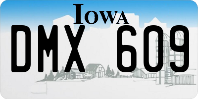 IA license plate DMX609