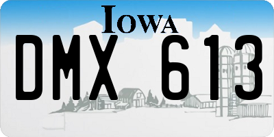 IA license plate DMX613
