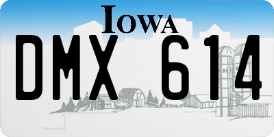 IA license plate DMX614