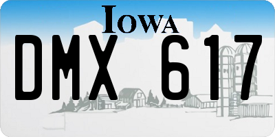 IA license plate DMX617