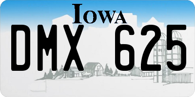 IA license plate DMX625