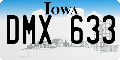 IA license plate DMX633