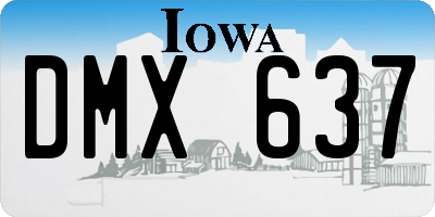 IA license plate DMX637