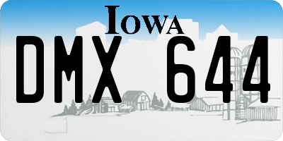 IA license plate DMX644